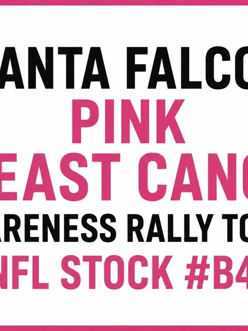 Atlanta Falcons Pink Breast Cancer Awareness Rally Towel NFL Stock #B45